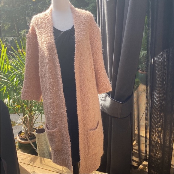 Mia Mai Apricot Long Open Sweater Made in Italy -MEDIUM - Picture 3 of 12